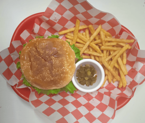 HAMBURGUESA SENCILL CON PAPAS