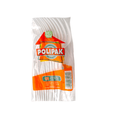 Tenedor Desechable Polipak Oxodegradable Paquete 12 Uds