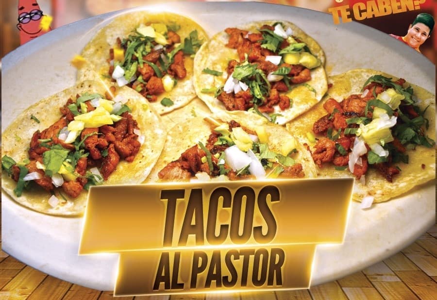 10 Tacos de Trompo. + Agua