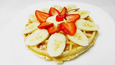 Pancakes con Plátano y Fresa