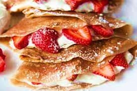Crepa de Fresa y Queso Crema 3 pzas