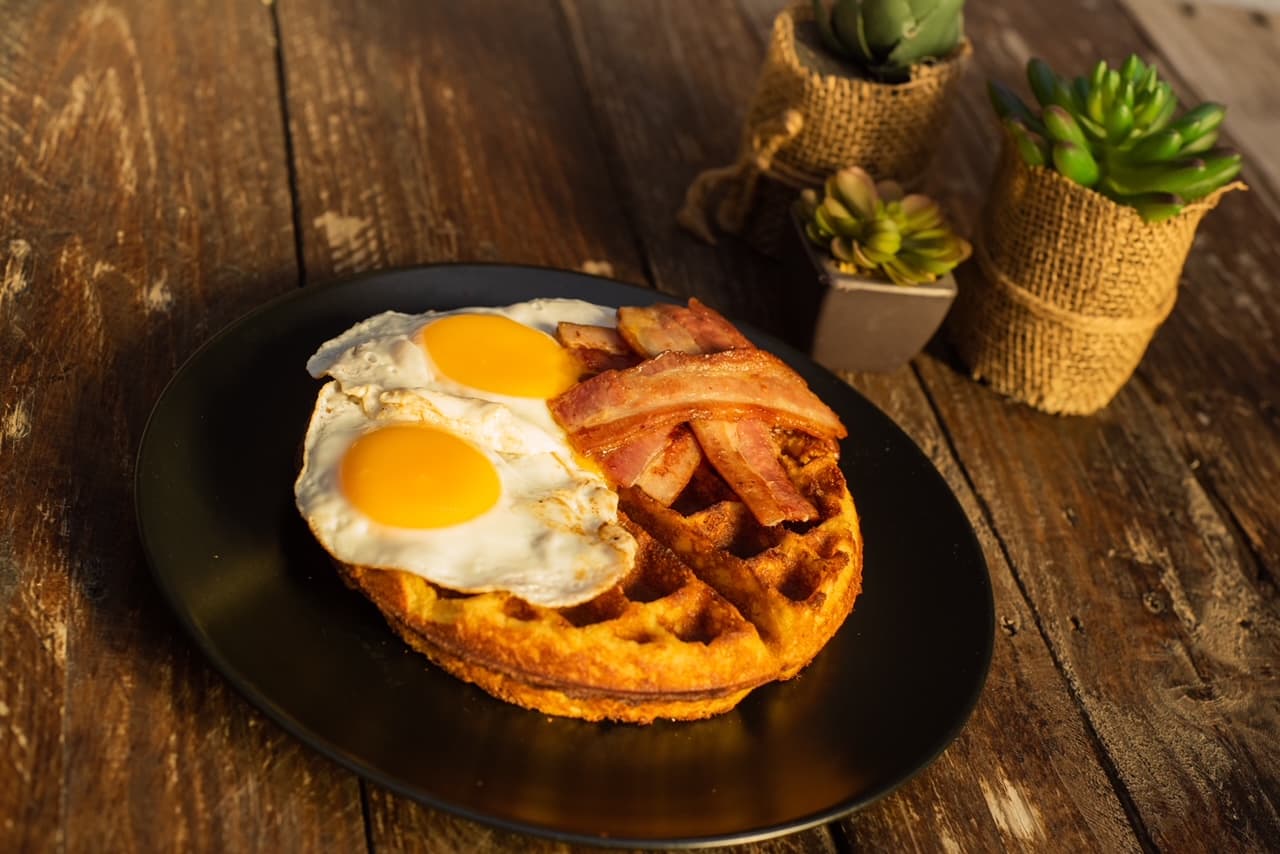 Chilaquiles + Eggwaffle