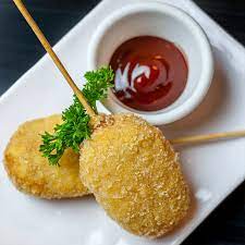 Kushiage de platano con Queso