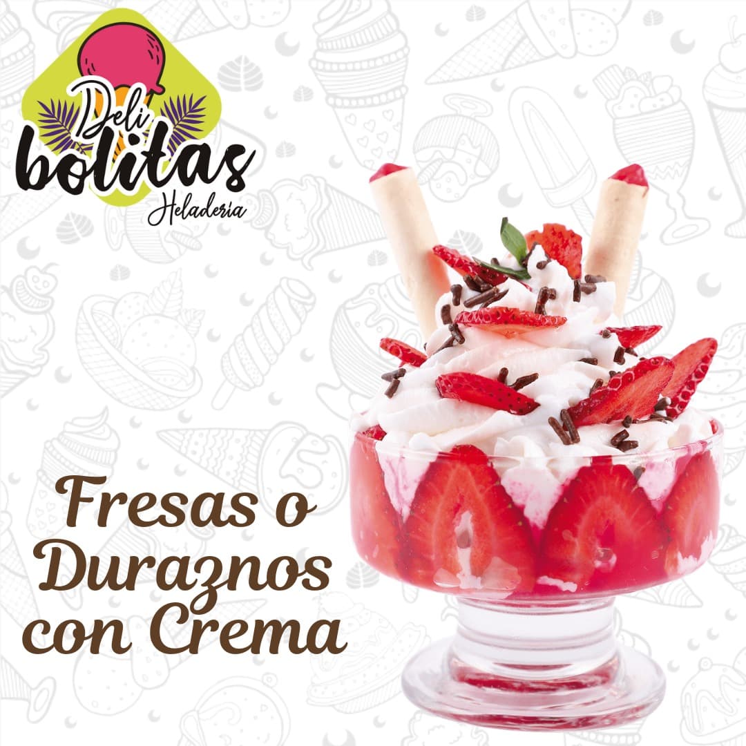 Fresas con Crema sin Helado
