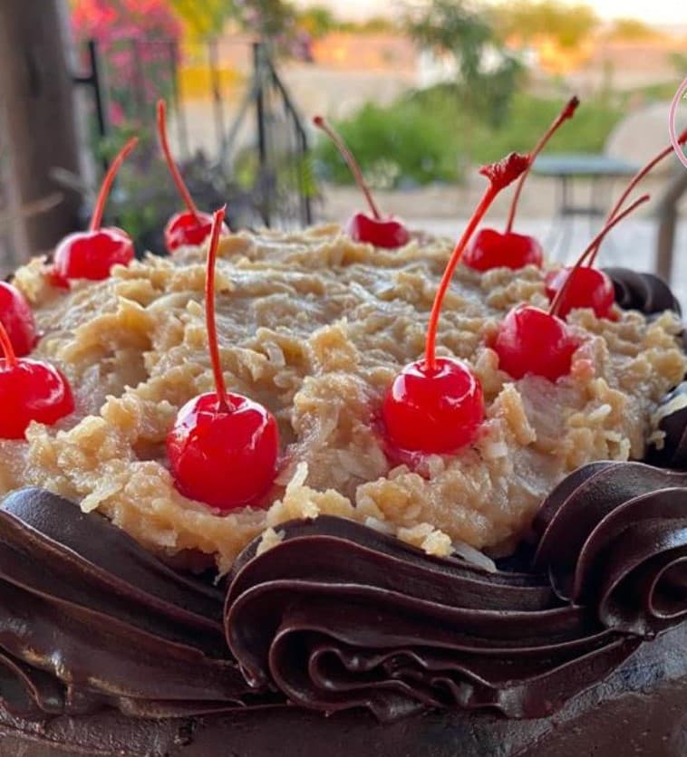 Rebanada de Pastel de Chocolate Alemán