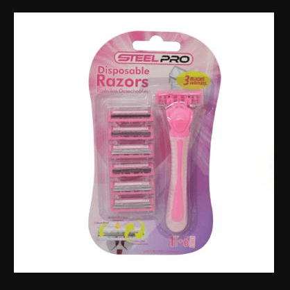 Steel Pro Rastrillo  con Cartuchos Rosa