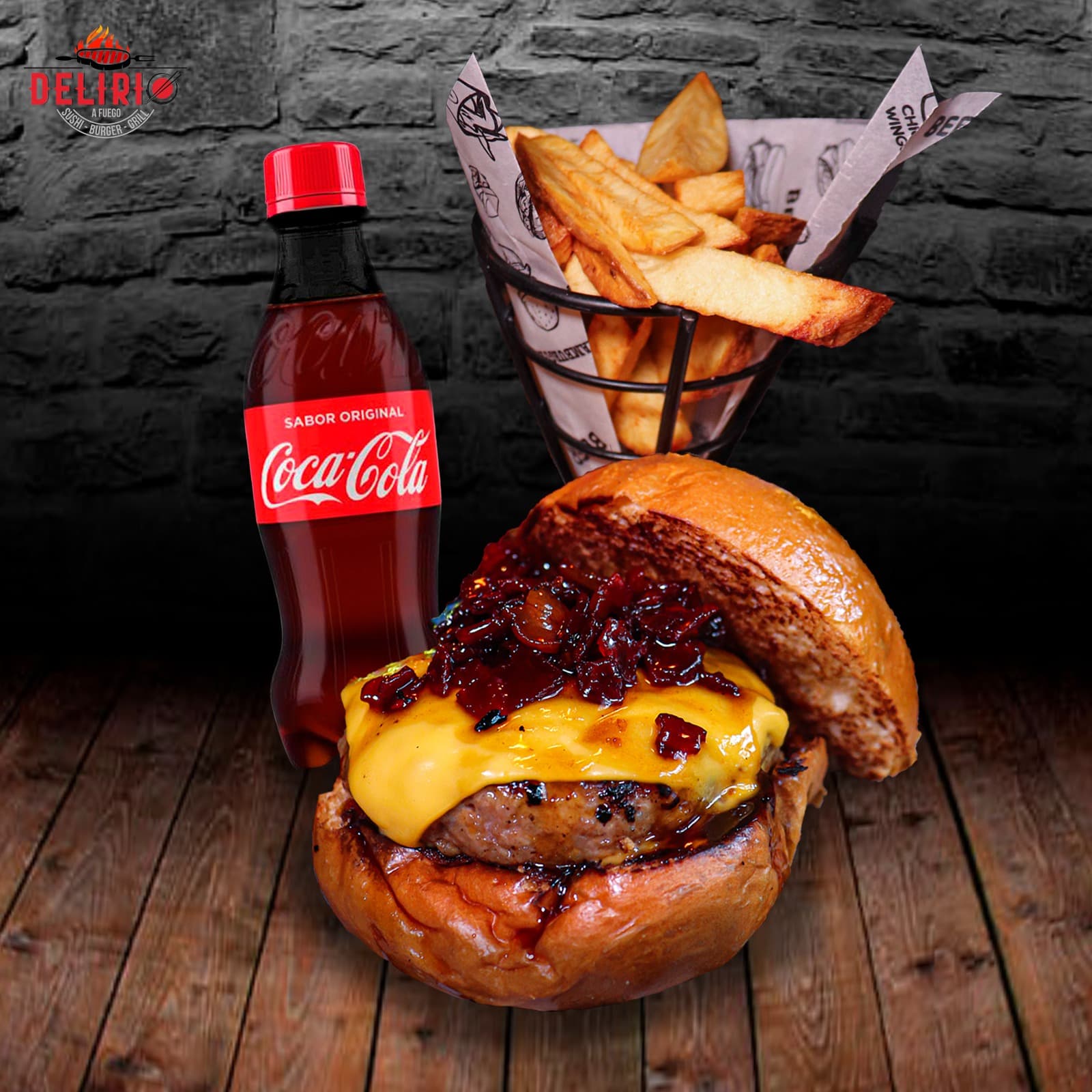 Bacon Honey Burger + Papas + Gaseosa 250ml
