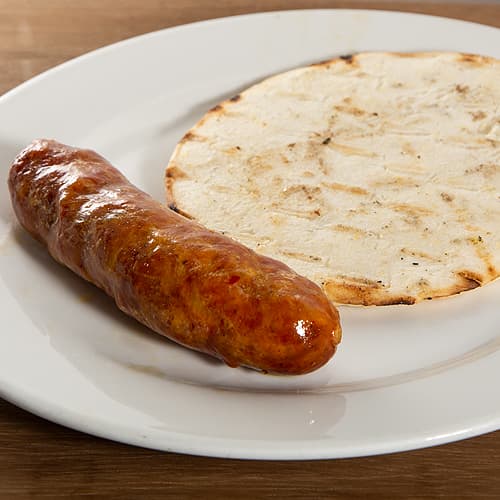 Desayuno Chorizo con Arepa