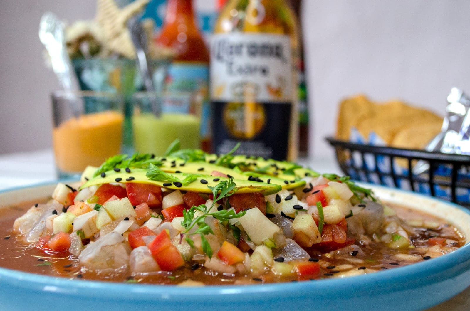 Ceviche Rojo de Camarón, Mediano.