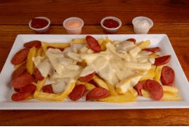 Salchipapa Gratinada