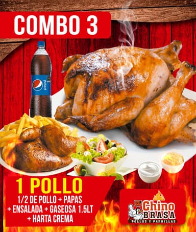 1 Pollo, 1/2 Pollo más Pepsi