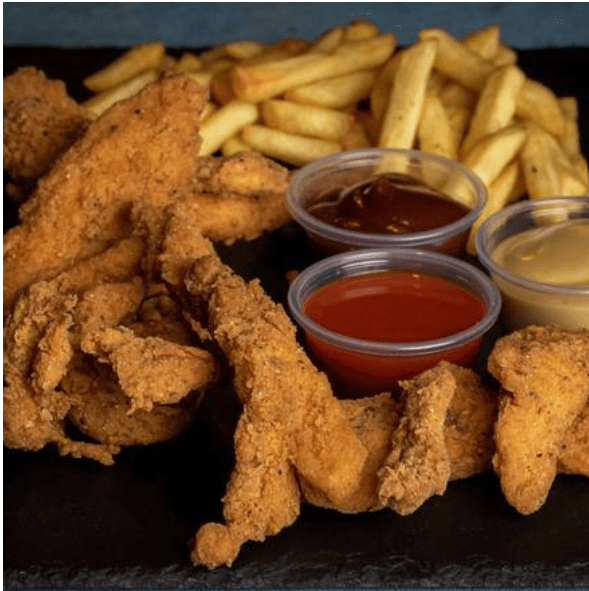 Dedos de pollo 4 unidades.