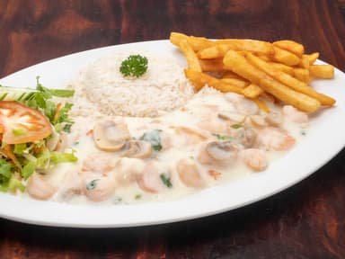 Camarones Peq en Blanca con Hongos
