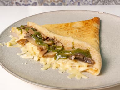 Champiñones con Queso Machengo y Pesto