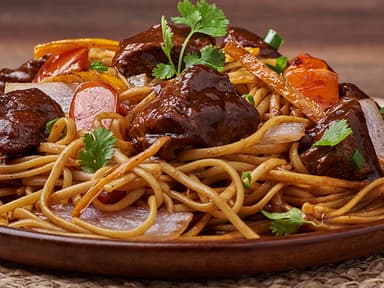 Tallarín Salteado de Carne