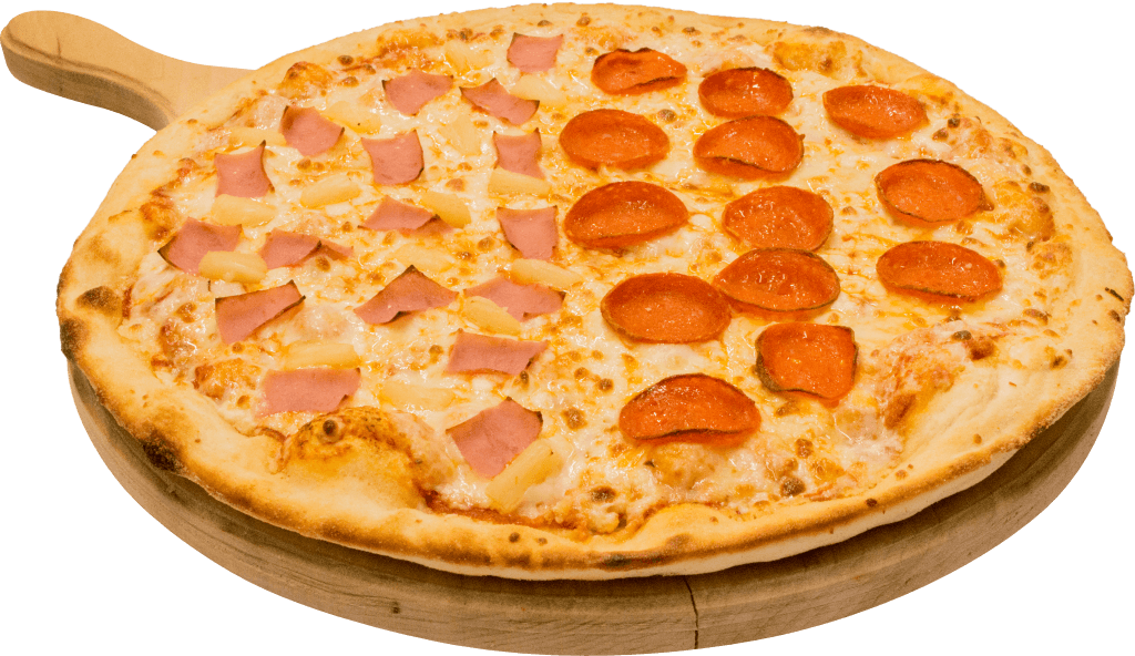 Pizza Grande Mitad Pepperoni-Hawaina