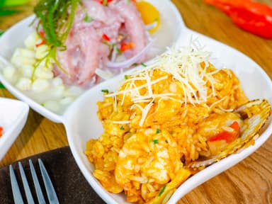 Dúo 2: Ceviche de Pescado + Arroz con Mariscos