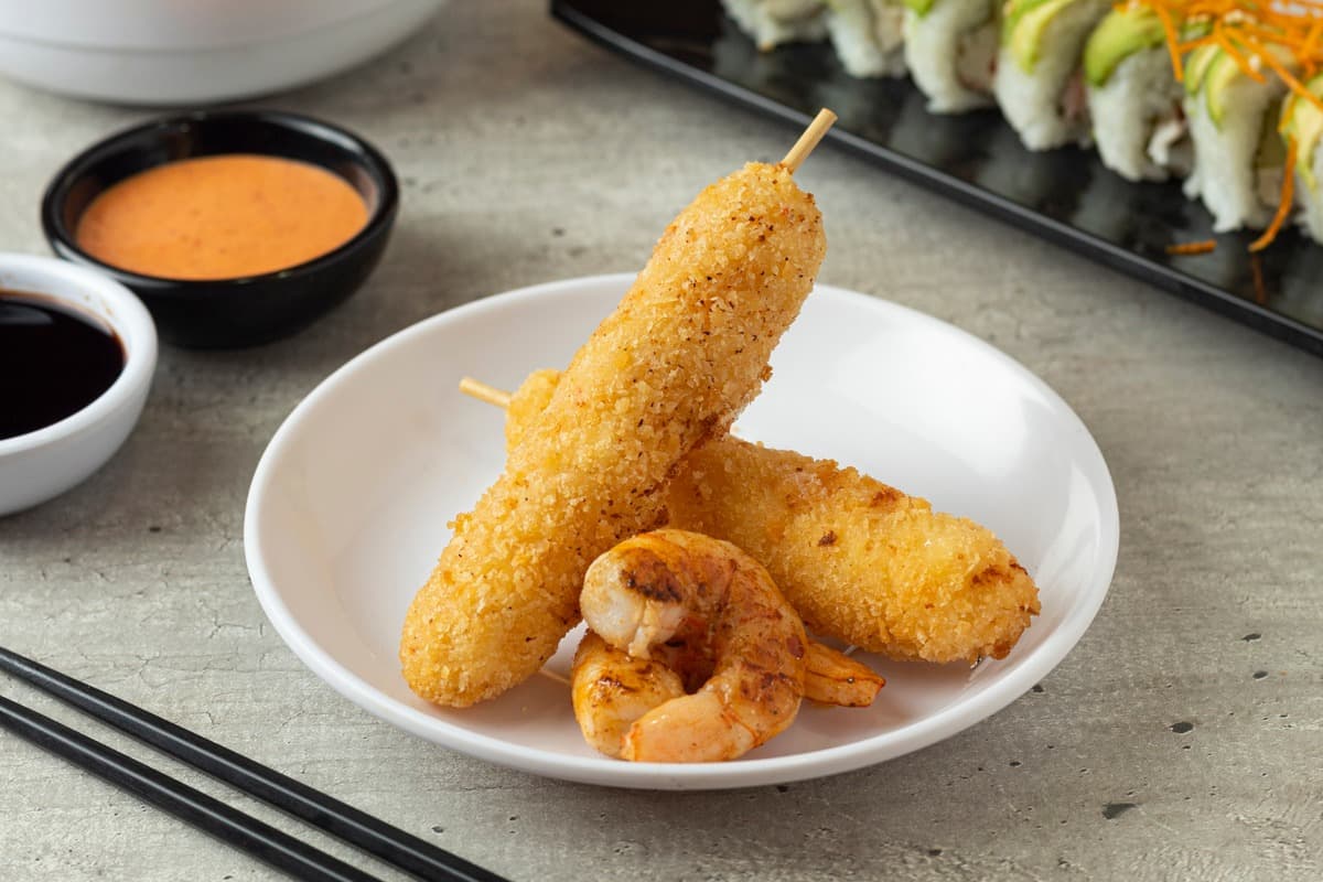 Kushiage de Camarón con queso