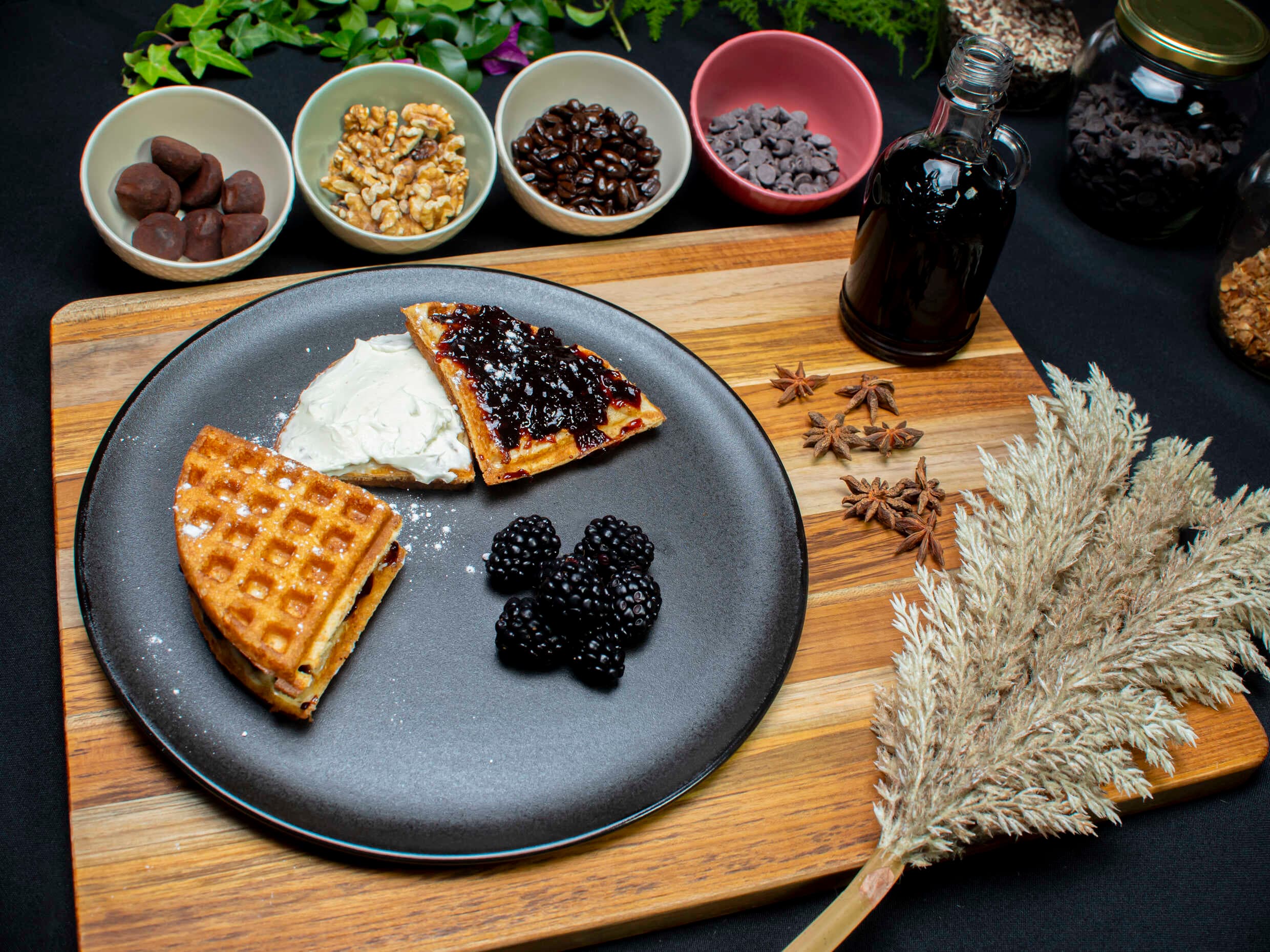 Waffle de Philadelphia con Mermelada de Zarza