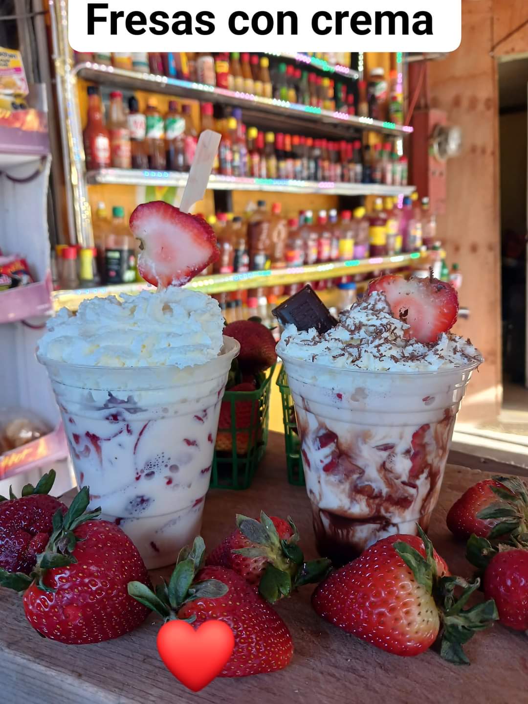 Fresas con crema con ferrero
