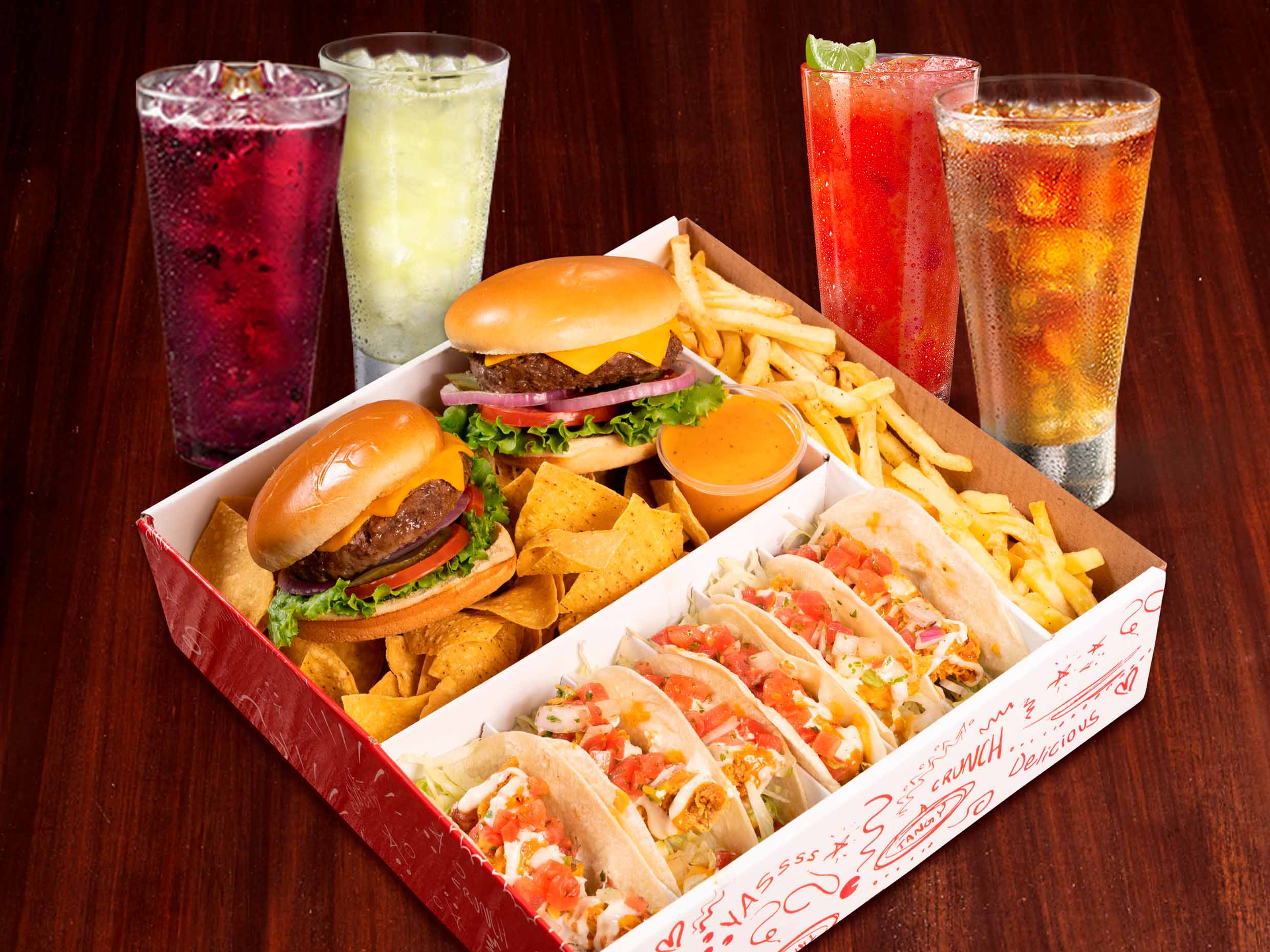Burger & Tacos Platter