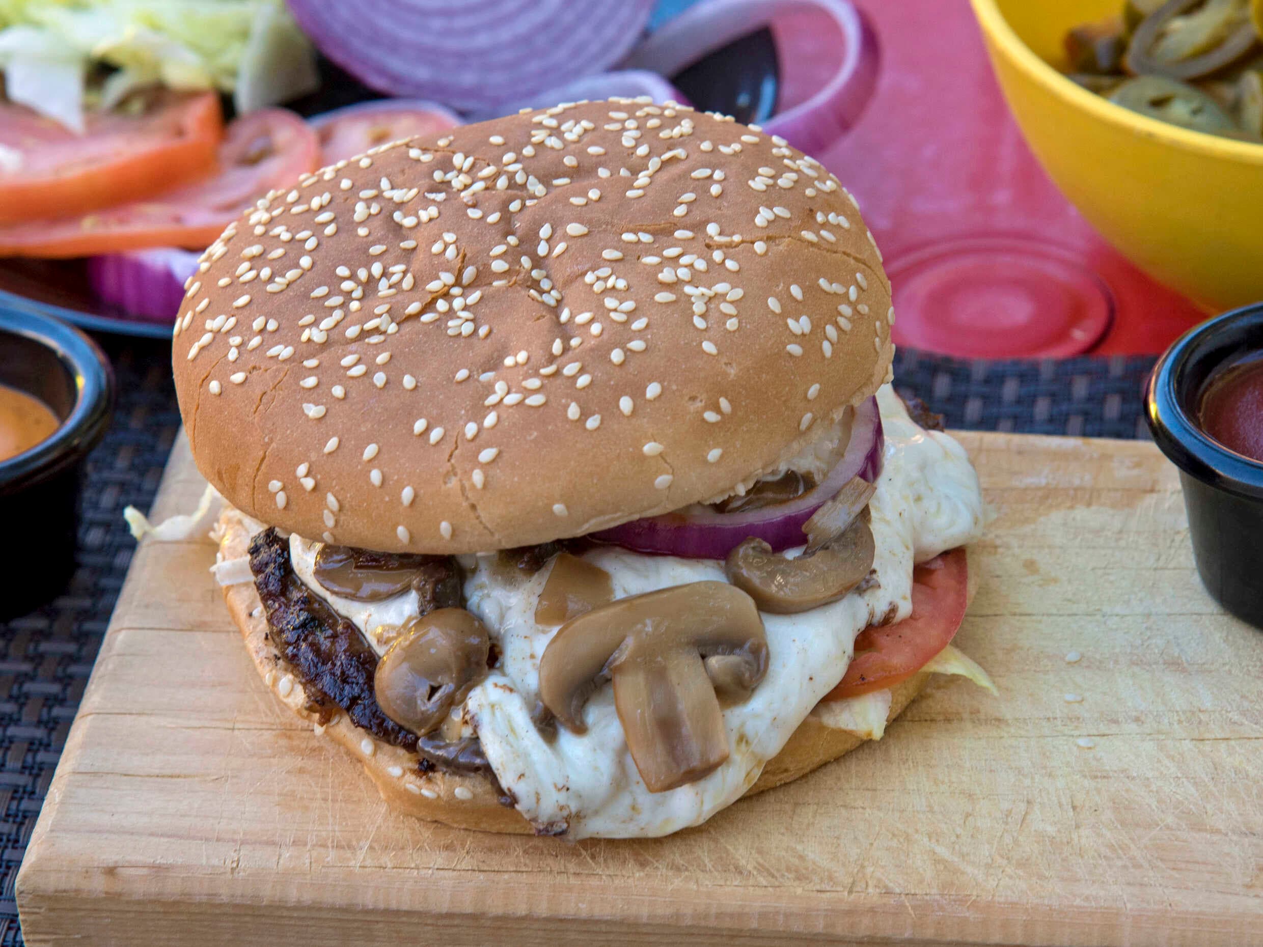 Hamburguesa Champiñon Con Queso