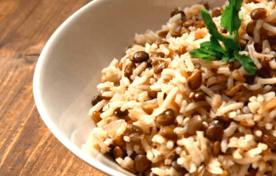 Porción de Arroz con Lentejas