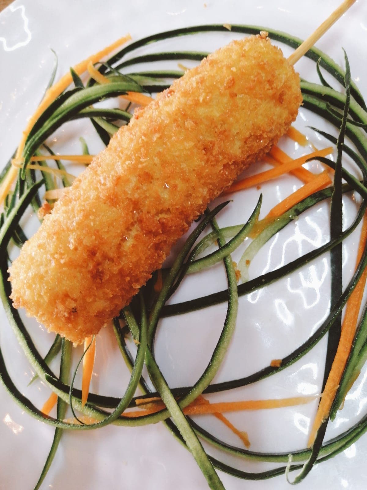 Kushiage platano + Queso