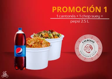 Combo 1) 1 Cantones 1 Chop Suey  1 Refresco 2.5