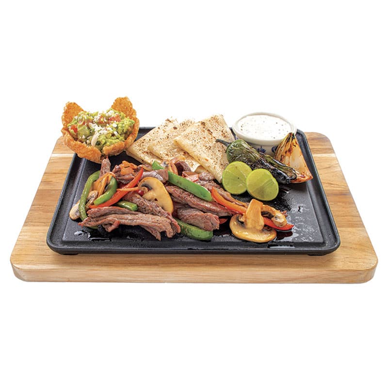 Comal de Fajitas de Arrachera con Pimiento