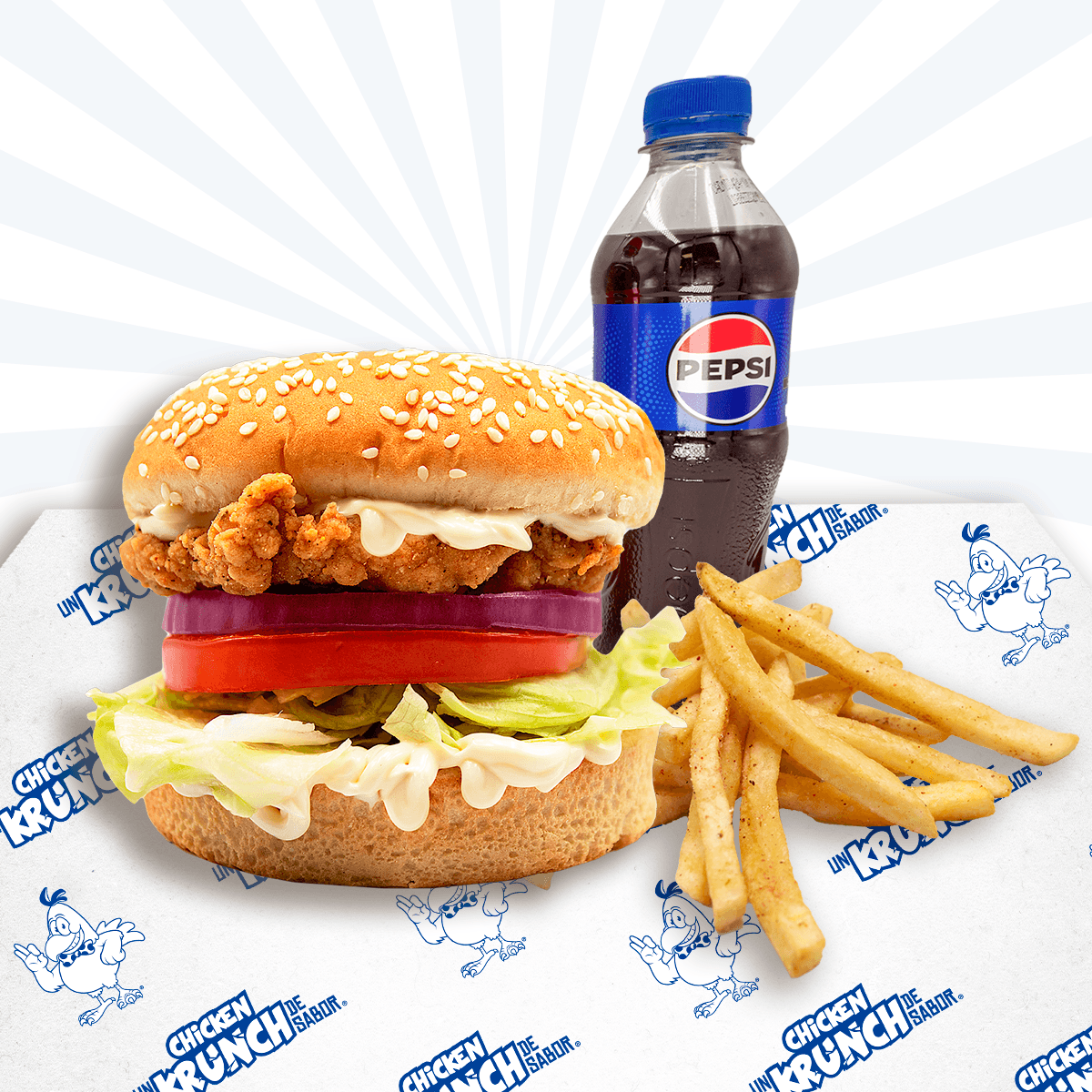 Pak 1 Hamburguesa K, 150 de Papas y 1 Refresco