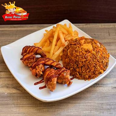 Arroz Premium Paisa + 3 Alitas BBQ + Papas
