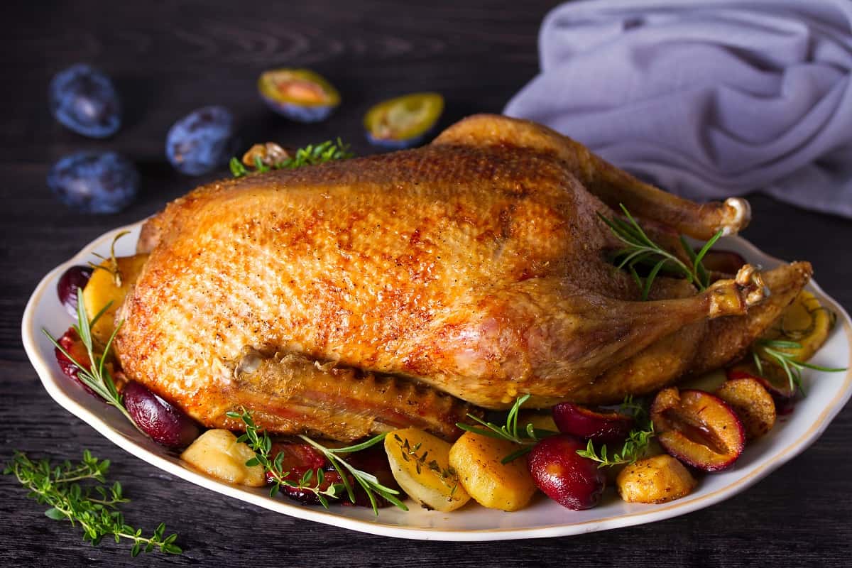 Pato Asado con Verduras