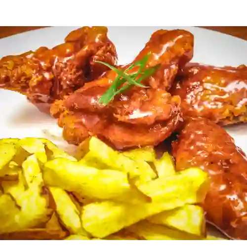 Alitas Honey Mustard + Papas