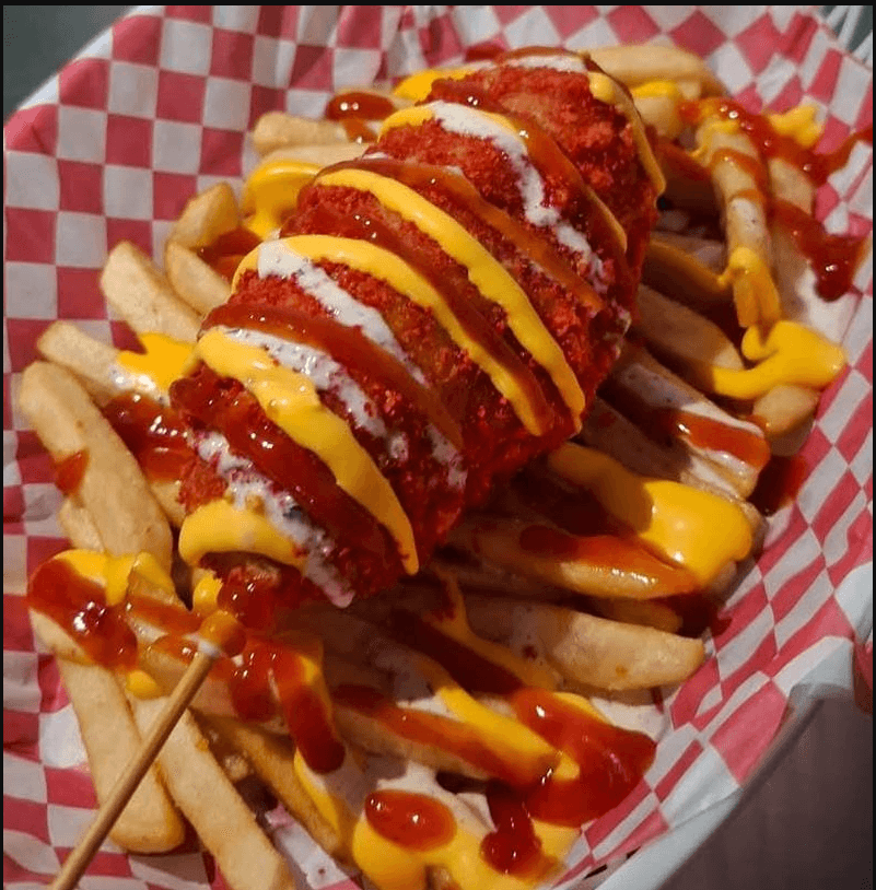 Banderilla coreana con Papas