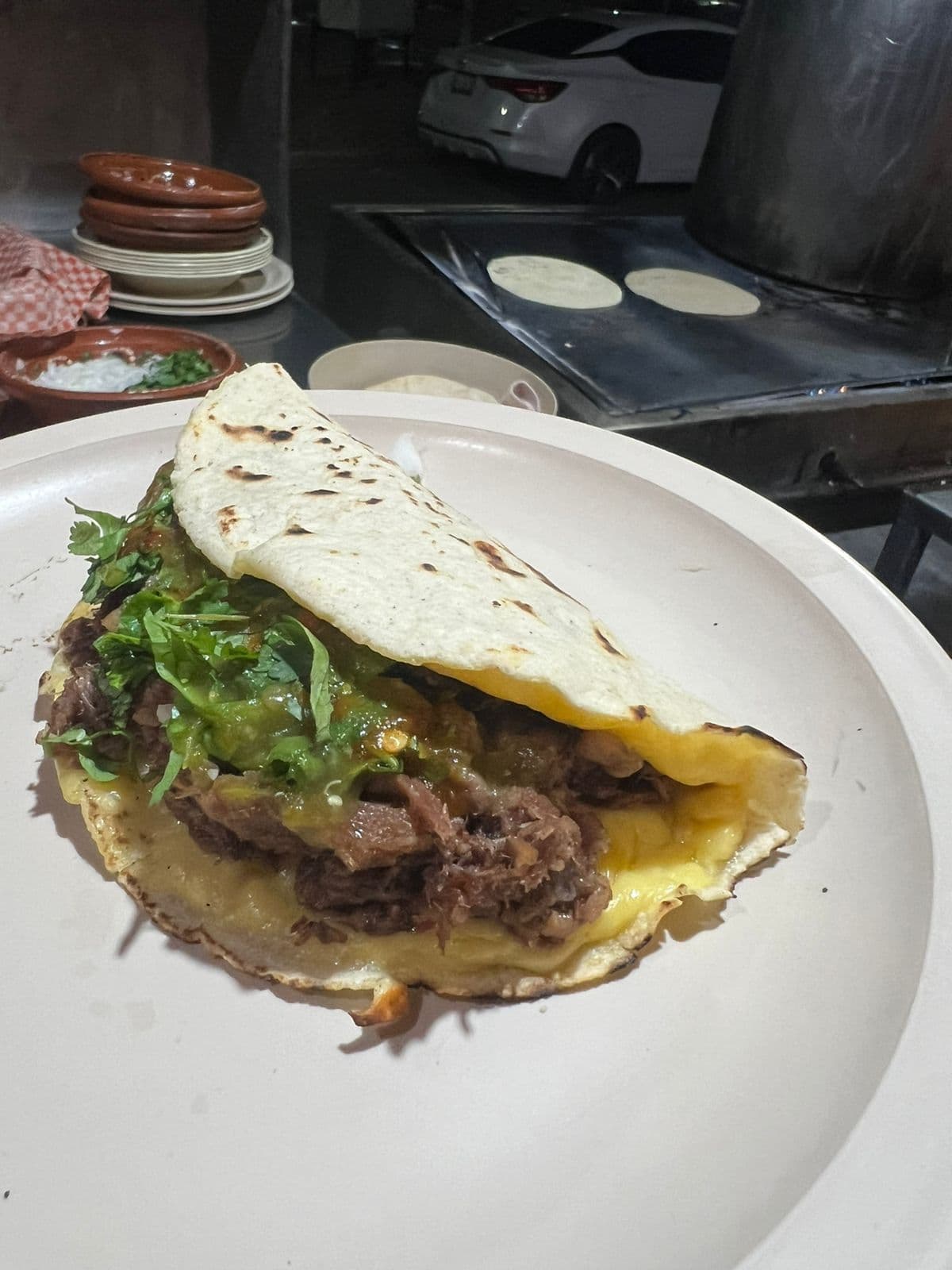 Taco con Queso de Cachete