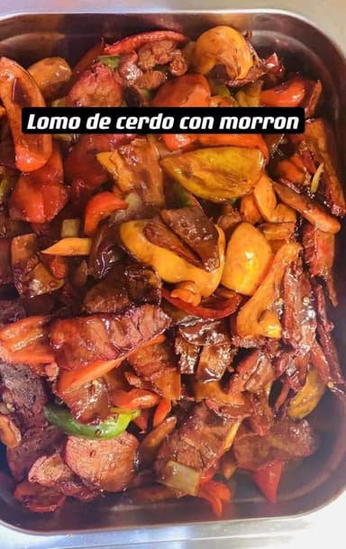 Lomo de cerdo con morron