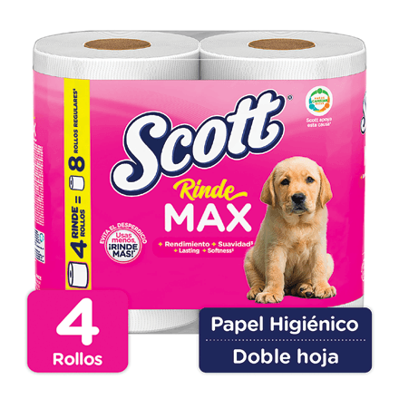 Papel Higiénico Scott Rindemax Bolsa 4 Uds