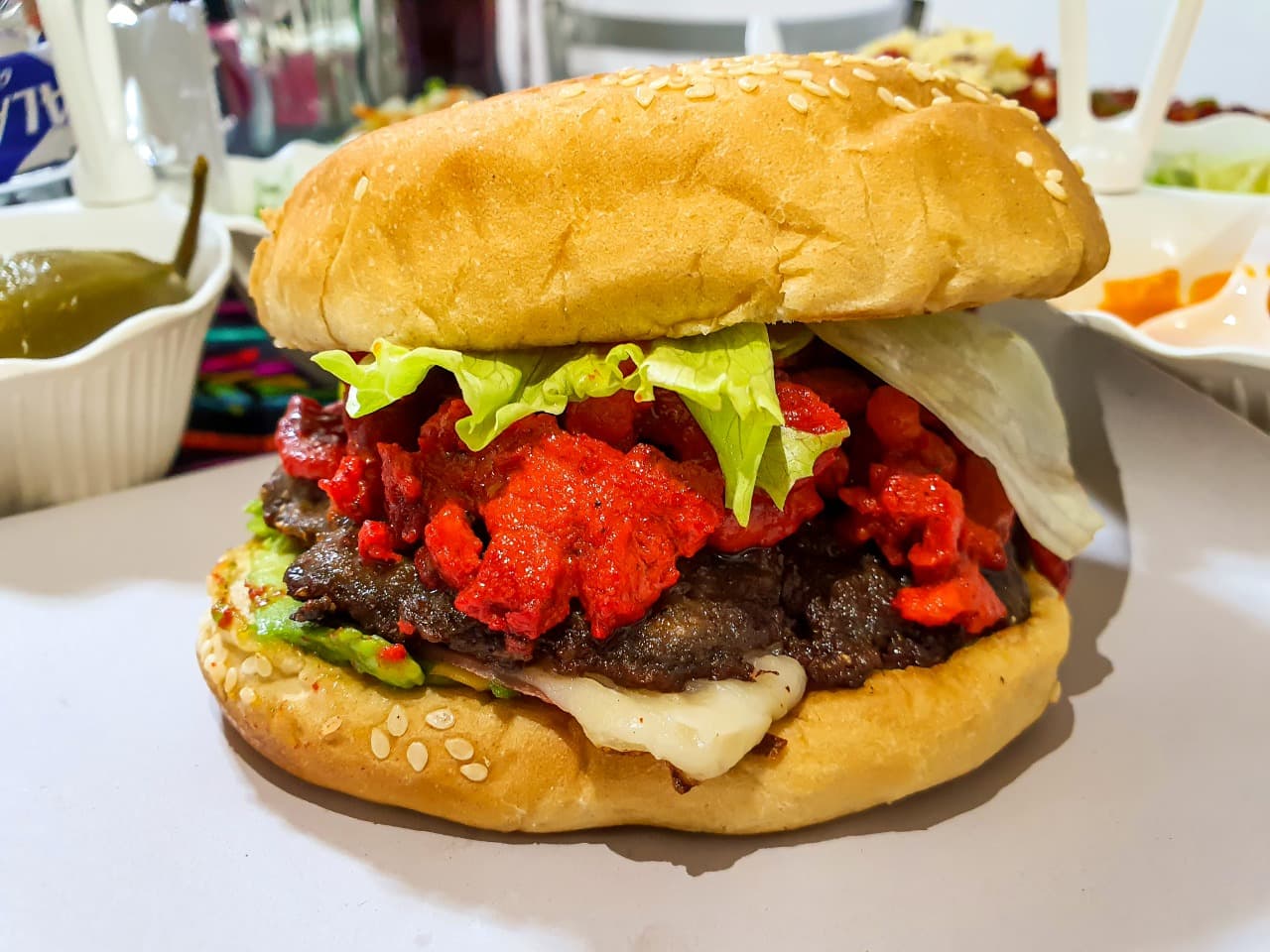 Hamburguesa doble con trompo