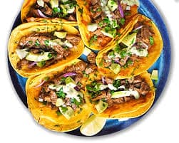 Taco Harina Mixto Fajita y Pastor con Queso