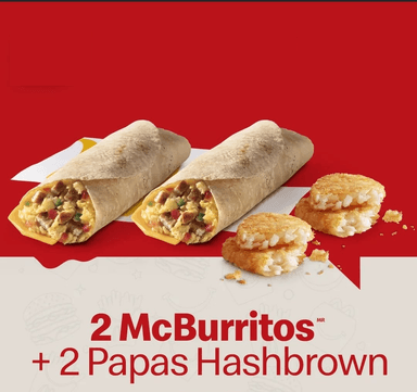 2 McBurritos + 2 Papas Hash Brown