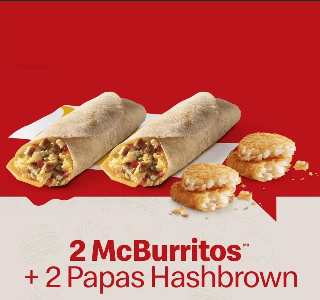 2 McBurritos + 2 Papas Hash Brown