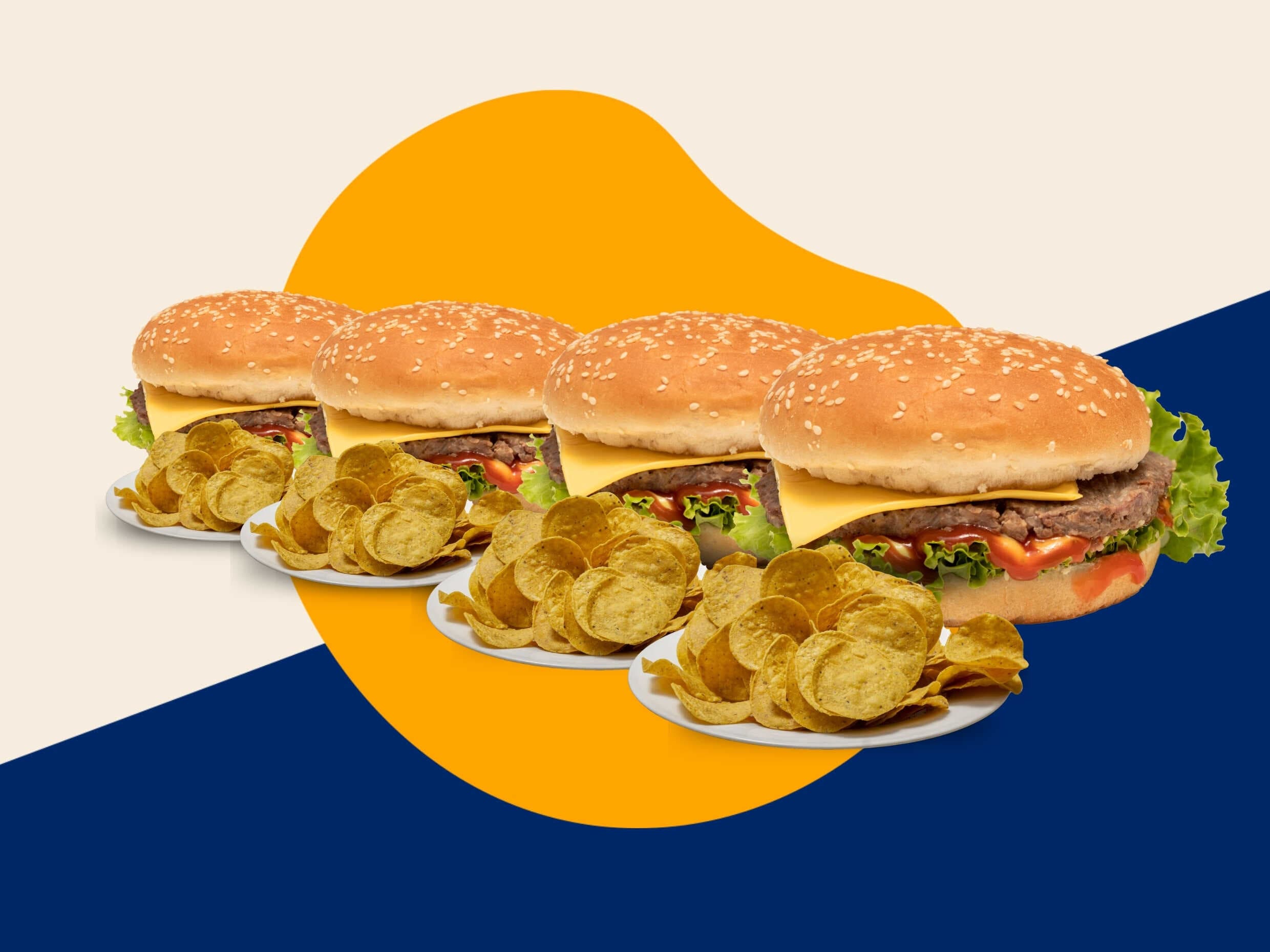 4 Hamburguesas Cuarto Libra + 4 Doraditas