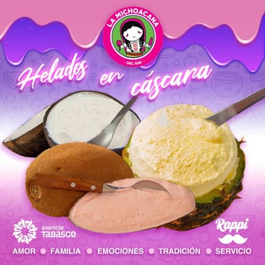 Helado de Piña en Cáscara