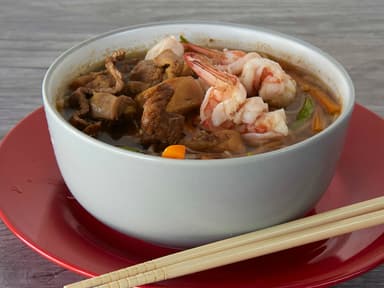 Ramen Pollo, Arrachera y Camarón