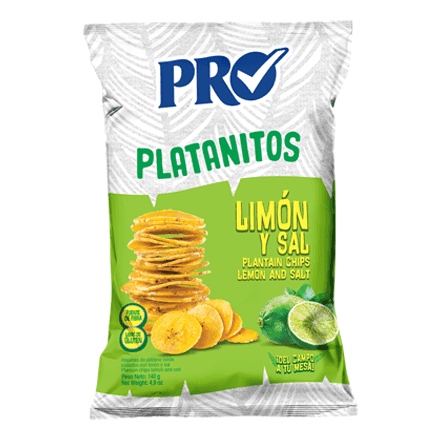 Platanitos Pro Limón Y Sal Bolsa 140 g