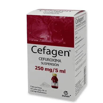 Cefagen Cefuroxima Suspension 250 mg/5 mL Frasco con 50 mL