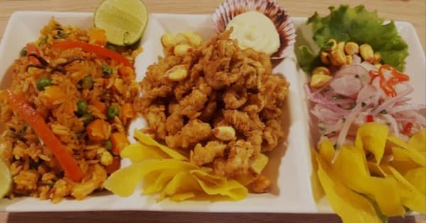 Arroz con Mariscos, Ceviche más Chicharrón