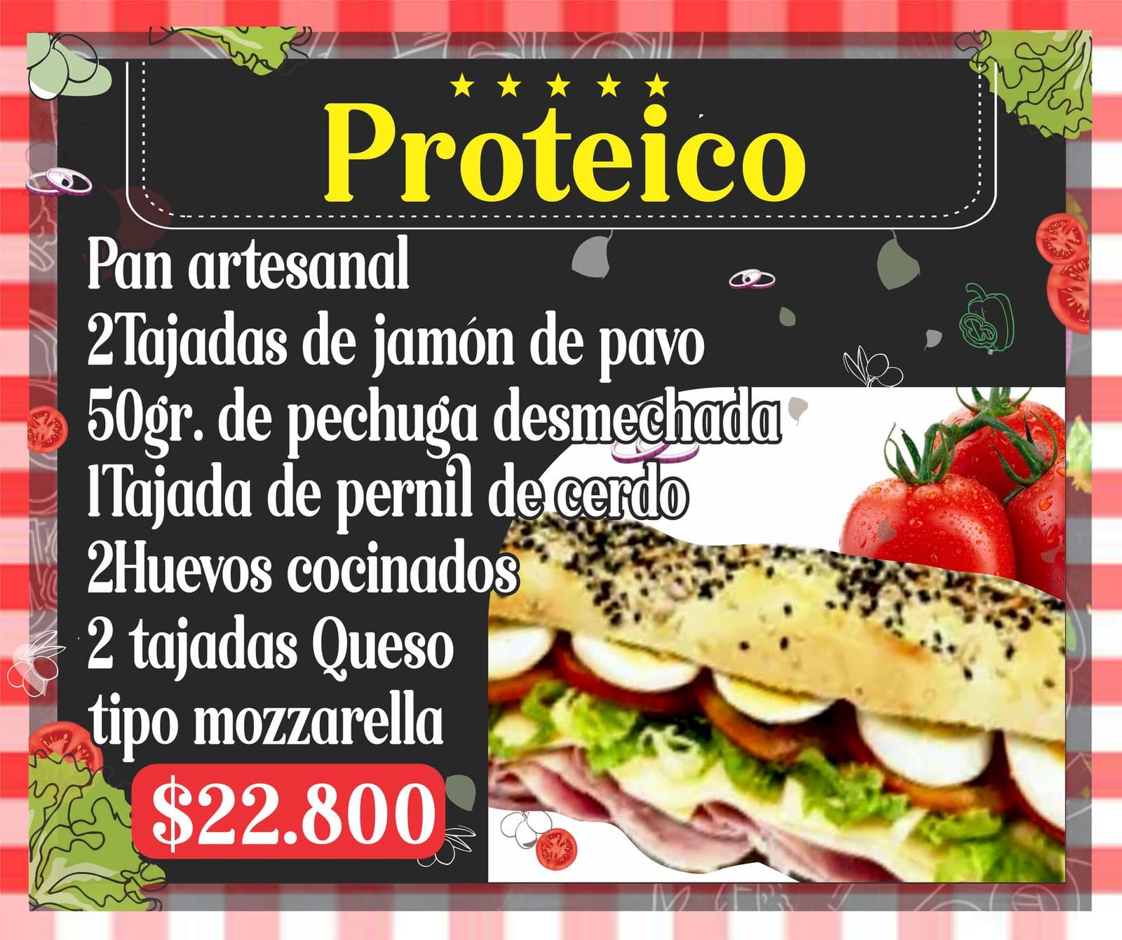 Sándwich Proteico 25 cm