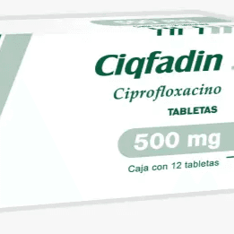 Ciqfadin Ciprofloxacino 500 mg 12 tabletas